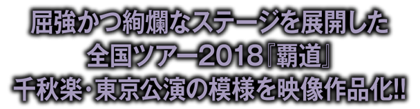 屈強かつ絢爛なステージを展開した全国ツアー2018『覇道』千秋楽・東京公演の模様を映像作品化!!