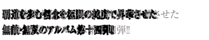 覇道を歩む信念を極限の純度で昇華させた無敵・無双のアルバム第十四弾!!